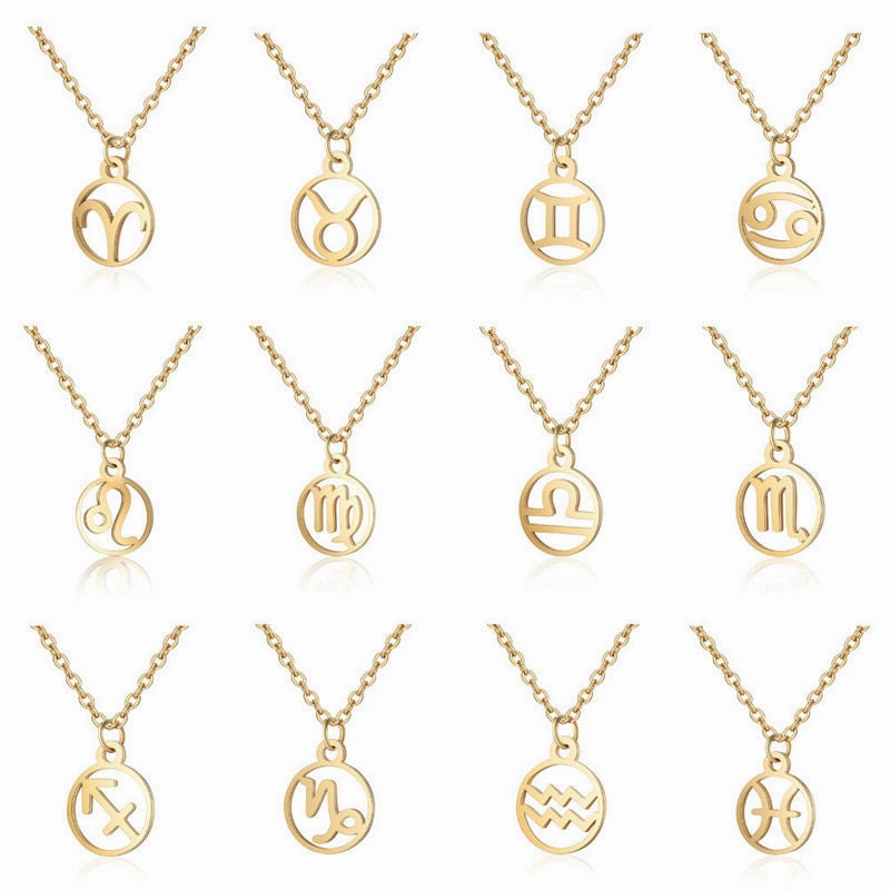 Wholesale Zodiac Pendant Titanium Steel Necklace