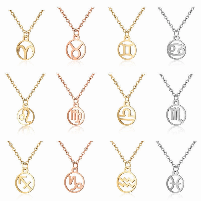 Wholesale Zodiac Pendant Titanium Steel Necklace