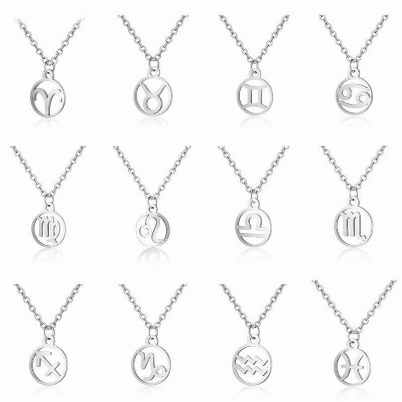 Wholesale Zodiac Pendant Titanium Steel Necklace