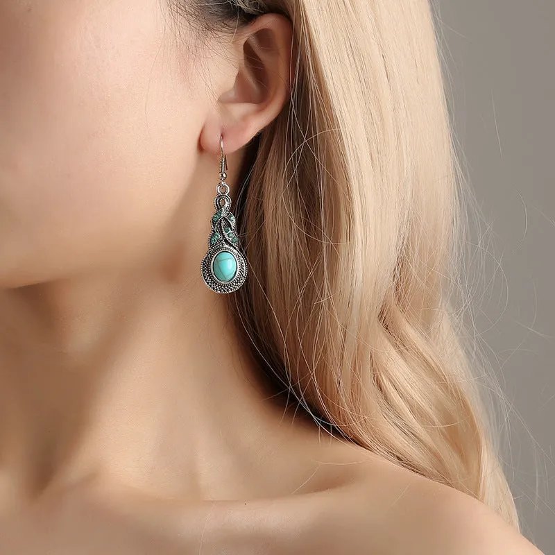 WholesaleNew Vintage Blue Rhinestone Inlaid Turquoise Bohemian Set